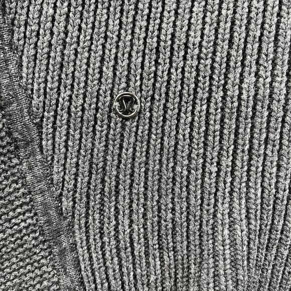 Lululemon Sit In Peace Cardigan Heathered Charcoal Grey Ribbed Open Front 6 - Picture 4 of 6